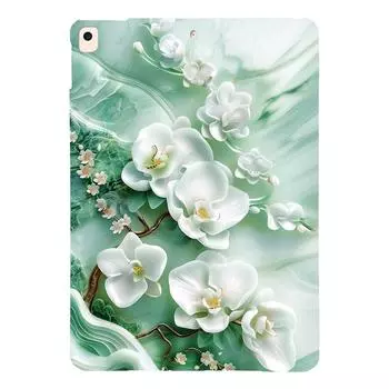 Чехол для планшета iPad 10.2 (2021)/(2020)/(2019)/Air 10,5 дюйма (2019) Тонкий мягкий чехол из ТПУ с печатью Jade Flower