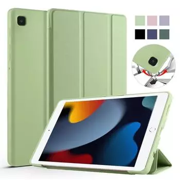 Чехол для планшета iPad 9-го, 8-го, 7-го, 6-го поколения, iPad 10.2, 9.7, Mini, 6 Air 1, 2, держатель с тройным складыванием, подставка, противоударный, складной чехол For iPad 9.7 2017 темно-синий