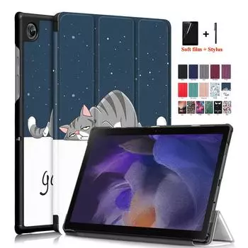 Чехол для планшета Juste De Tablette Magntique Pour Samsung Galaxy Tab A8 SM X200 X205 Tab A8 10.5 2021 чёрный