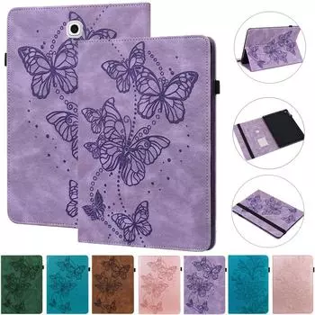 Чехол для планшета Samsung Galaxy Tab S2 9 7, Carcasa De TPU Con Relieve De Mariposa Y Flores, SM-T810 T813 Tab S2 9.7 Inch 2015 синий