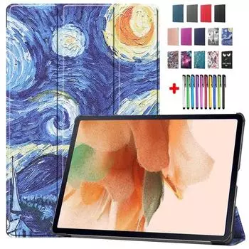 Чехол для планшета Samsung Galaxy Tab S7 FE 12,4 SM-T730, тройной складной Smart Shell для Samsung Tab S7 Plus, чехол Tab S8 S7 11 Tab S8 X700 11 inch красный
