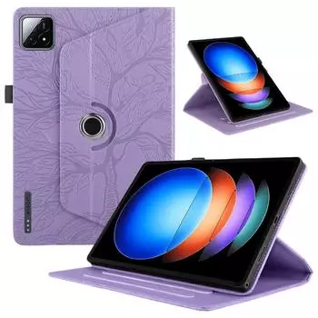 Чехол для планшета Xiaomi Pad 6S Pro, чехол 12,4 дюйма, 3D-тисненый рисунок дерева, мягкая задняя крышка из полиуретановой кожи для Xiaomi Mi Pad 6s Pro 12,4 2024, чехол For Pad 6S Pro 12.4 чёрный