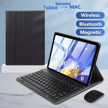 Чехол для планшета Xiaomi Redmi Pad SE 4G 8,7 дюйма 2024 10,61 SE 11 для Xiaomi Pad 5 6 Pro 11 дюймов Poco Pad 12,1 Bluetooth клавиатура искусственная кожа и мышь Redmi Pad SE 4G 8.7