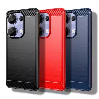 Чехол для Poco M6 Pro 4G Чехол для Poco M6 Pro 6,67-дюймовый Углеродное волокно Противоударный силиконовый бампер для Xiaomi Poco M6 Pro 4G Coque For Poco M6 Pro 4G чёрный