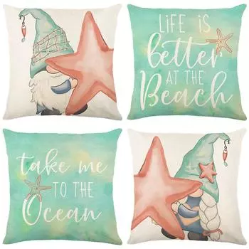 Чехол для подушки Summer Sea Series из льна с буквенным принтом для дома и гостиной 45*45cm JYM288-1