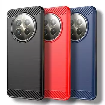Чехол для Realme 12 Pro Plus Чехол для Realme 12 Pro Чехол 6,7 дюйма из углеродного волокна Противоударный силиконовый бампер для Realme 12 Pro+ Fundas For Realme 12ProPlus чёрный