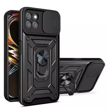 Чехол для Realme 8i, автомобильный держатель, магнитное кольцо, броня, задняя крышка для Realme8i Realmi Realm Relme 8 i 6,6 , чехлы для телефонов с подставкой for Realme 8i красный