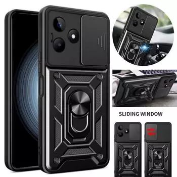 Чехол для Realme C53 4G, защитный защитный чехол для камеры для Oppo Realmi Realme C53 C 53 RealmeC53 2023, магнитный держатель, кольцевая крышка For Realme C53 чёрный