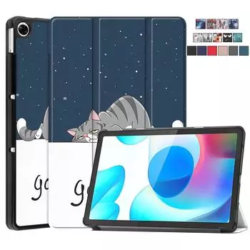 Чехол для Realme Pad RealmePad 10 4 2021 Flip Stand Защитный чехол для планшета Funda Realme Pad 10,4 дюйма 2021 Чехол Funda For Realme Pad 10.4 чёрный