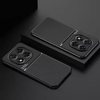 Чехол для Redmi Note14 Pro Pro+ кожаная текстура магнитный тонкий матовый чехол для Redmi Note 14 Pro Plus противоударный бампер Funda Redmi Note14Pro Plus чёрный