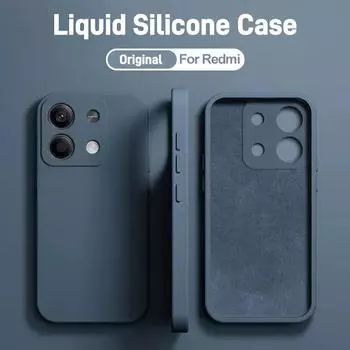 Чехол для Redmi Note 13, оригинальный жидкий силиконовый чехол для телефона Xiaomi Redmi Note 13, Note13 Pro, Note13Pro Plus, мягкая задняя крышка Redmi Note 13 4G белый