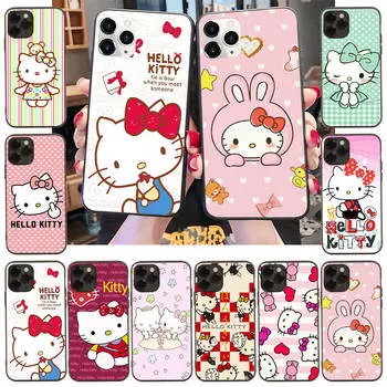 Чехол для Samsung A04 A14 A23 A34 A54 M23 M33 M52 M53 Realme 10 9 C30S C35 C55 VIVO Y02S Y21 Y51 X80 Pro Прозрачный чехол LI26 Cute Hello Kitty Samsung A22 5G кожа буйвола