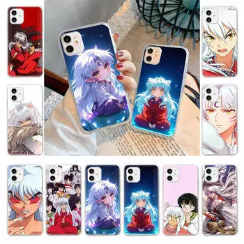 Чехол для Samsung A04 A14 A23 A34 A54 M23 M33 M52 M53 Realme 10 9 C30S C35 C55 VIVO Y02S Y21 Y51 X80 Pro Прозрачный чехол WI64 InuYasha Infinix Note 11S индиго