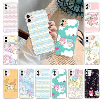 Чехол для Samsung A04 A14 A23 A34 A54 M23 M33 M52 M53 Realme 10 9 C30S C35 C55 VIVO Y02S Y21 Y51 X80 Pro Прозрачный чехол LI16 Little Twin Stars Infinix Hot 10T индиго