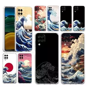 Чехол для Samsung A54 A52 A50 A70 A40 A20S A20E A02S A12 A14 A22 A24 A42 A34 A32 5G A04s, чехол Япония «Великая волна Канагавы» Samsung A10