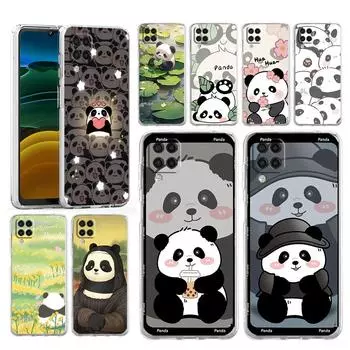 Чехол для Samsung A54 A52 A50 A70 A10 A30 A40 A20S A20E A02S A12 A14 A22 A24 A42 A34 A32 5G A04s Чехол Милая панда, ползущий бамбук Samsung A20S