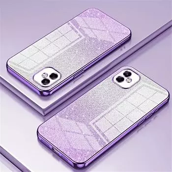 Чехол для Samsung Galaxy A05 A05S A04S A14 A24 A34 A54 A13 A23 A33 A53 A12 A22 A32 A52 A72, мягкий комплект, гальванический корпус с градиентной вспышкой For Samsung A05 розовый/серебряный