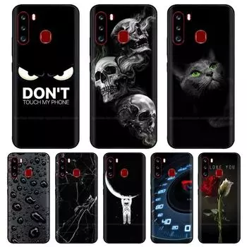 Чехол для Samsung Galaxy A21 A 21, чехол 6,5 дюйма, мягкий силиконовый чехол из ТПУ на заднюю панель телефона для Samsung A21, чехол-бампер, черный чехол из ТПУ Samsung Galaxy A21