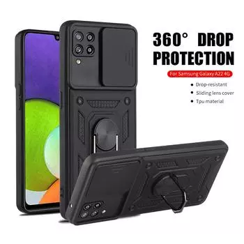 Чехол для Samsung Galaxy A22 4G, защитный чехол с окном, A 22 22A 2021 SM-A225F, 6,4 дюйма, автомобильный магнитный держатель, защита камеры, чехлы A22 4G 6.4inch
