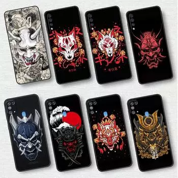 Чехол для Samsung Galaxy A50 A02s M31 A70 A30 A10 A20e A40 A10s M30s M51 M52 M22 M32, черный чехол для телефона, маска самурая Они Samsung A50