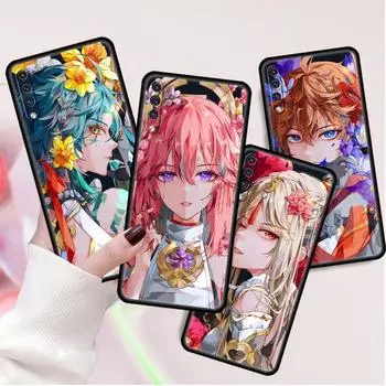 Чехол для Samsung Galaxy A50 A70 A30 A20s A20e A10 A40 A10s A10e M52 M51 M31 M30s M21, черный чехол для телефона Genshin Impact Samsung A60