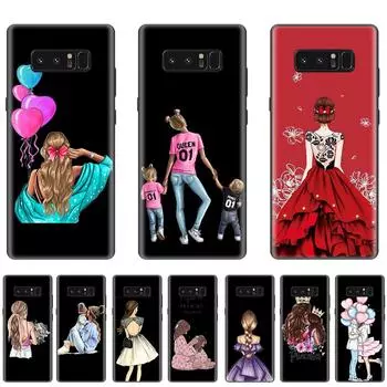 Чехол для Samsung Galaxy Note 8 черный GalaxyNote8 силиконовый чехол TPU задняя крышка роскошный полная защита ультратонкий ударопрочный бампер Note8-Style 1