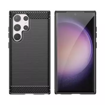 Чехол для Samsung Galaxy S24 Plus S 24+ S24Ultra, защитный чехол из углеродного волокна, ТПУ, Мягкая силиконовая задняя крышка, чехол для телефона For Samsung Galaxy S24 чёрный