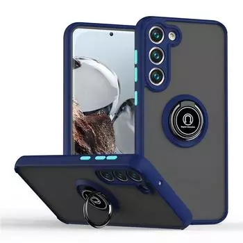 Чехол для Samsung Galaxy S8 S9 S10 S10e S20 S21 Fe S22 Plus S23 Ultra, защитное кольцо для объектива камеры, матовая задняя крышка для Note 8, 9, 10, 20 For SAM S9 светло-синий