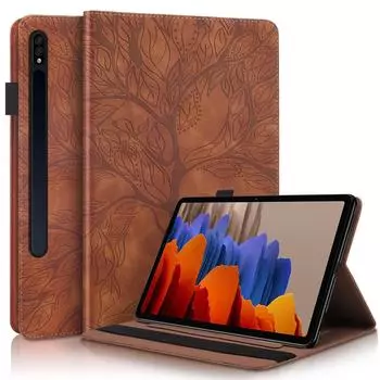Чехол для Samsung Galaxy Tab S8, чехол для Galaxy Tab S8 2022, 11 дюймов SM-X700 706, кожаный флип-чехол для планшета, сумки для карточек Tab S8 X700 X706 красный