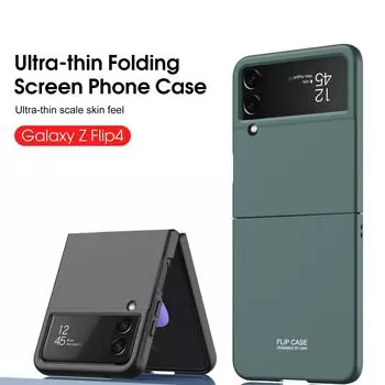 Чехол для Samsung Galaxy Z Flid 4 Flid4, роскошный ультратонкий кожаный матовый складной противоударный защитный жесткий чехол, аксессуары For Samsung Z Flip 4 белый