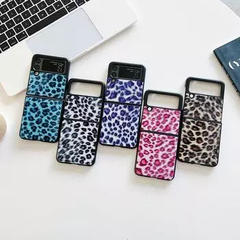 Чехол для Samsung Galaxy Z Flip 3 4, зимний меховой чехол с леопардовым принтом для Samsung Z Flip 4 Z Flip3 5g, складной противоударный жесткий чехол на заднюю панель Galaxy Z Flip 4