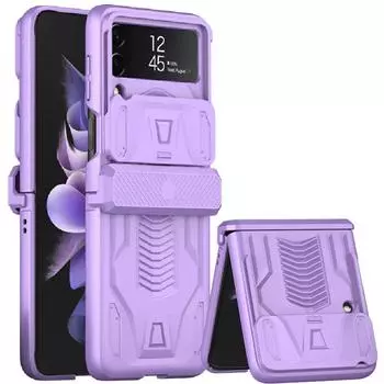 Чехол для Samsung Galaxy Z Flip 4 3, с защитным устройством на петлях, защитная крышка для камеры, военная броня for Samsung Z Flip 4 серебряный