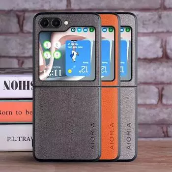 Чехол для Samsung Galaxy Z Flip 5 4 3 Z Flip5 5G, роскошный текстильный кожаный чехол для Samsung Galaxy Z Flip 5, чехол-капа Z Flip 3 чёрный