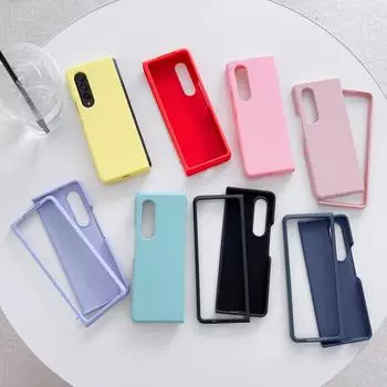 Чехол для Samsung Galaxy Z Fold 4 3, цветной, приятный для кожи, матовый, жидкое, силиконовое кольцо, противоударный защитный чехол, аксессуары for Galaxy Z Fold 3 фиолетовый