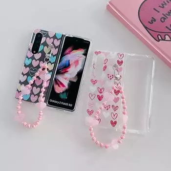Чехол для Samsung Galaxy Z Fold 4 3, милый браслет с рисунком любви, прозрачный противоударный жесткий чехол для ПК для Samsung Zfold4 Fold3 For Samsung Z Fold 4