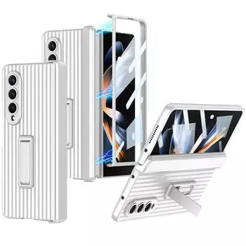 Чехол для Samsung Galaxy Z Fold 4 5g, дизайн чемодана, магнитный держатель на петлях, чехол для Galaxy Z Fold4 со стеклянным чехлом для экрана for Galay Z Fold 4