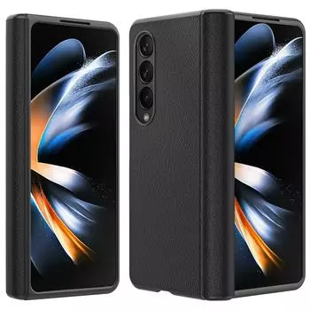 Чехол для Samsung Galaxy Z Fold 4, роскошный чехол с приятной для кожи текстурой, простой кожаный шарнир, универсальный противоударный чехол, аксессуары For Samsung Z Fold 4