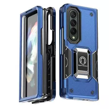 Чехол для Samsung Galaxy Z Fold 4 5g, роскошный бронированный мягкий противоударный автомобильный держатель, чехол для телефона с магнитным кольцом для Galaxy Zfold4 Z Fold 4 For Galaxy Z FOLD 4 красный