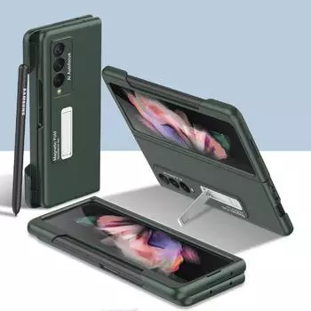 Чехол для Samsung Galaxy Z Fold 4 3, крышка, рамка, боковой слот для ручки, матовый чехол с магнитным кронштейном для Z Fold4 Fold3 5g (Нет ручки ) Case Only