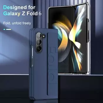 Чехол для Samsung Galaxy Z Fold 6, портативный силиконовый браслет, ремешок на запястье, защитный чехол от отпечатков пальцев для Galaxy Z Fold6 For Galaxy Z Fold 6 чёрный
