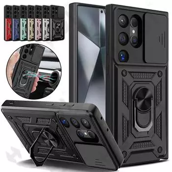 Чехол для Samsung S24 S23 S22 Ultra S21 S20 FE Galaxy A25 A35 A54 A14 5G, крышка объектива камеры, кольцо для телефона, подставка, броня, вращающаяся крышка Samsung A14 5G 4G золотой