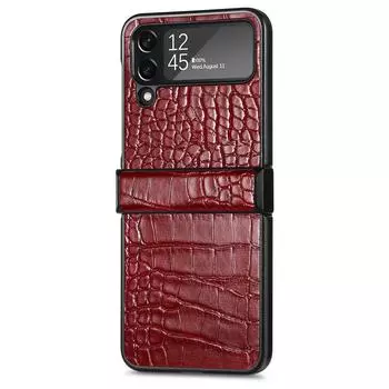 Чехол для Samsung Z Flip4 с защитой от царапин и падений для Samsung Galaxy Z Flip4 Flip 4 5g Flip3 Flip 3, чехол из крокодиловой кожи for Samsung Z Flip 4 синий