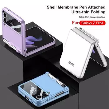 Для Samsung Z Flip 4 5g чехол с ручкой жесткий ПК ударопрочный объектив камеры экран стеклянная пленка ультратонкий матовый чехол для Galaxy Z Flip4 for Samsung Z Flip 4