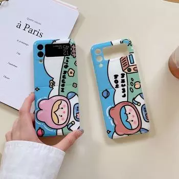Чехол для Samsung Z Flip 4, плоский складной чехол для телефона для мальчиков и девочек, чехол для Samsung Z Flip 3, 5 г, Zflip4, противоударный мягкий силиконовый чехол на заднюю панель For Z Flip 3