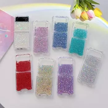 Чехол для Samsung Z Flip 4, прозрачный складной чехол с блестками в стиле фэнтези для Samsung Z Flip 3 Z Flip4, противоударная жесткая задняя крышка Samsung Z Flip 3 белый