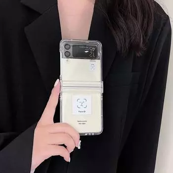Чехол для Samsung Z Flip 4 с милым рисунком для Samsung Z Flip3 Galaxy Zflip4 «все в одном», жесткий прозрачный чехол для ПК класса «все включено» Samsung Z Flip 3