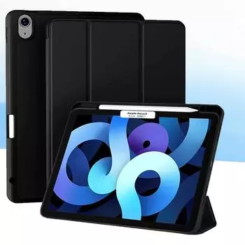 Чехол для Smart iPad 10th 10,9, 2022 г., чехол для iPad 10th 10,9, модель A2757 A2777, чехол для беспроводной зарядки с держателем для карандашей iPad mini 6 чёрный