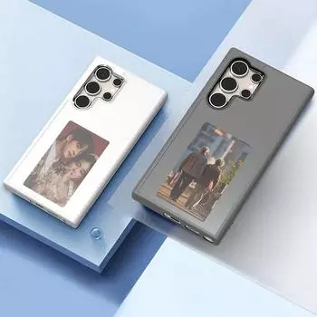 Чехол для смартфона с функцией NFC для Samsung Galaxy S24 S23 Ultra Ink Screen DIY Wireless Transmission Screen Projection Phone Cover For Samsung S24 Ultra белый