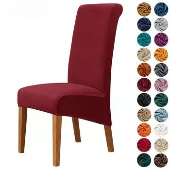 Чехол для стула с высокой спинкой из бархата Silver Fox Velvet Velvet Fabric Elastic Home Hotel Dining Chair 22*18*5cm темно-синий