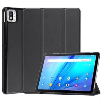 Чехол для TCL Tab 10s 2021 10,1-дюймовый PU Flip Tri-Fold Магнитный чехол-подставка из PU кожи для TCL Tab 10s 2021 10,1 Чехол Funda For TCL Tab 10S красный